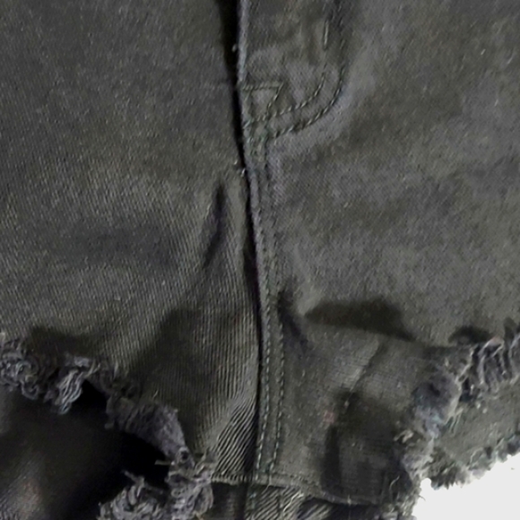 BDG Dree Shorts High Rise Cheeky Distressed Black Size 25 - Picture 6 of 16